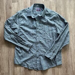 UnTuckIT Plaid Button Down Long Sleeve Shirt Grey Black Large Cotton